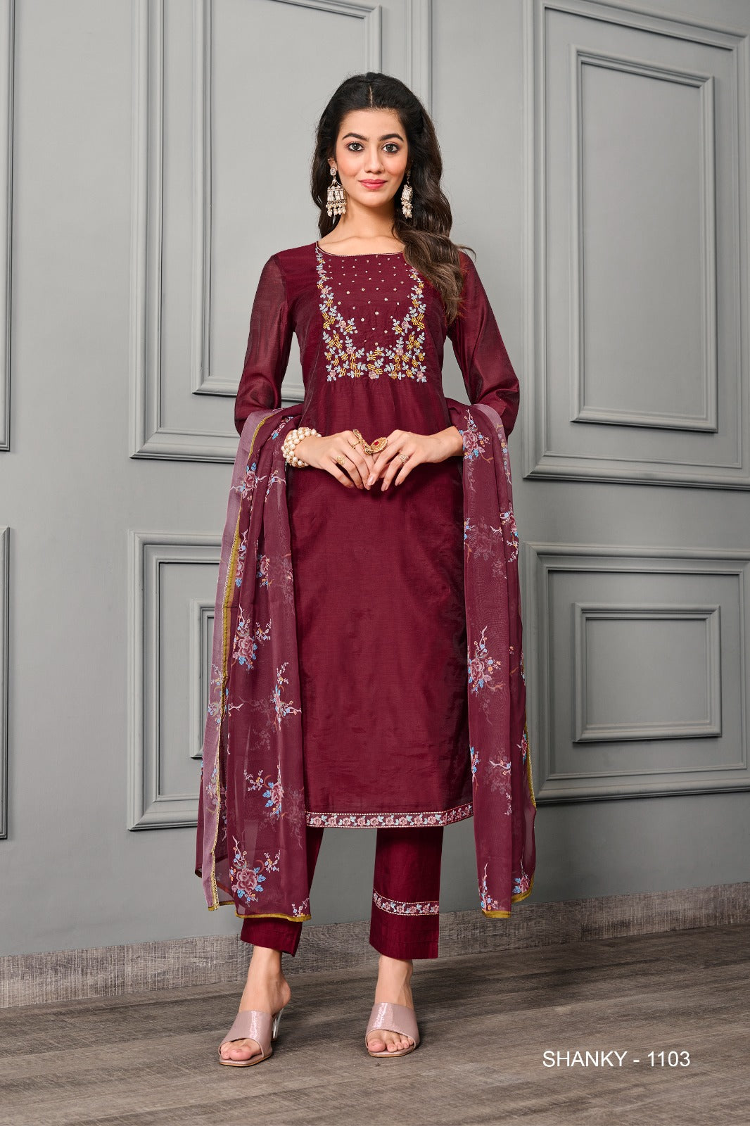 Shanky Jivora Silk Cotton Readymade Pant Style Suits