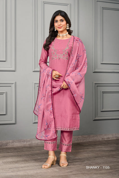 Shanky Jivora Silk Cotton Readymade Pant Style Suits
