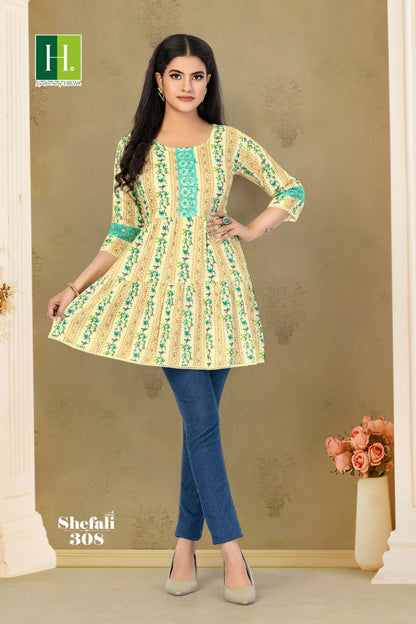 Shefali Vol 3 H Dot Rayon Fancy Tops