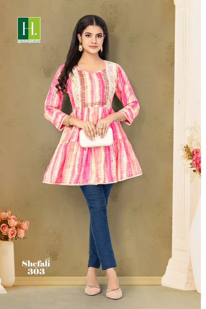 Shefali Vol 3 H Dot Rayon Fancy Tops