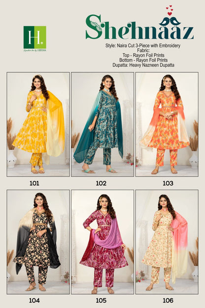 Shehnaaz H Dot Rayon Readymade Pant Style Suits