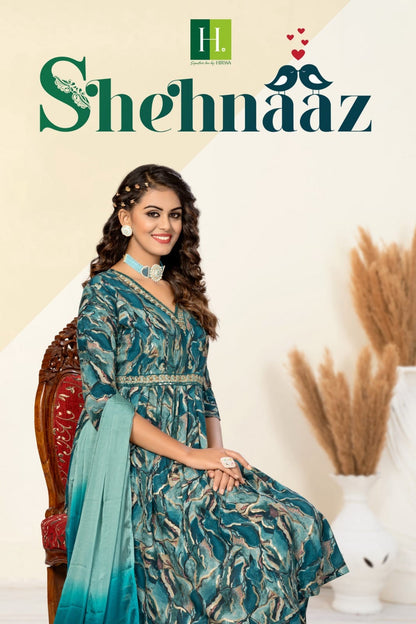 Shehnaaz H Dot Rayon Readymade Pant Style Suits