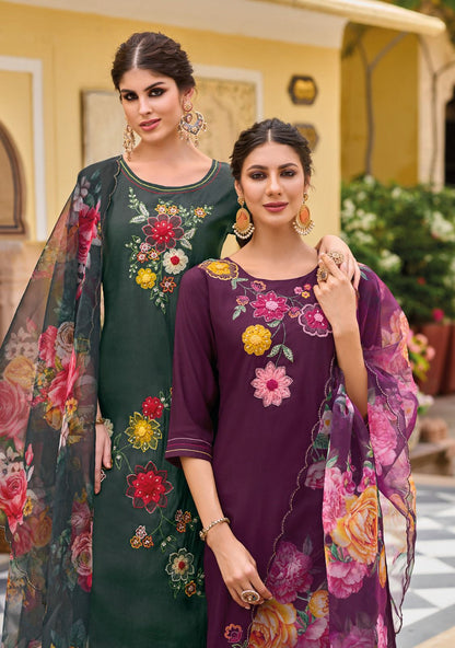 Shehnaaz Kailee Fashion Visocse Silk Readymade Pant Style Suits