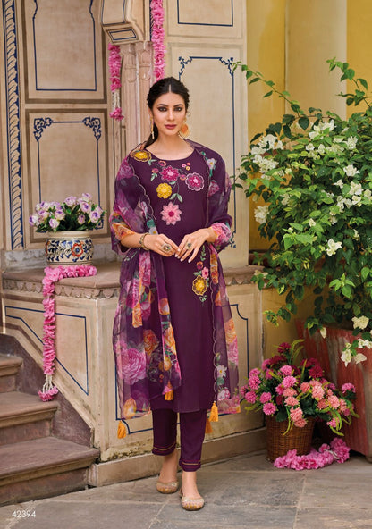 Shehnaaz Kailee Fashion Visocse Silk Readymade Pant Style Suits