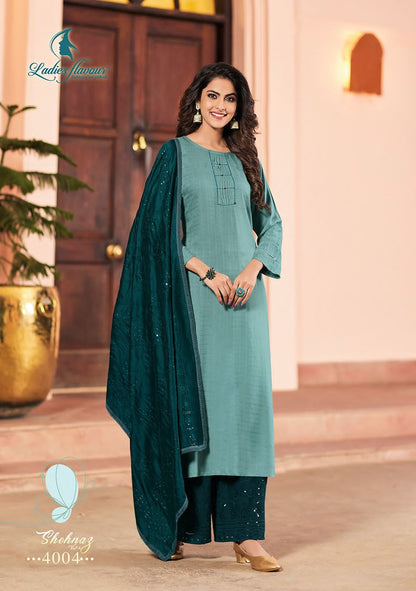 Shehnaz Vol 4 Ladies Flavour Rayon Readymade Plazzo Style Suits