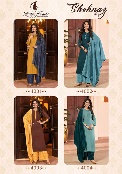 Shehnaz Vol 4 Ladies Flavour Rayon Readymade Plazzo Style Suits