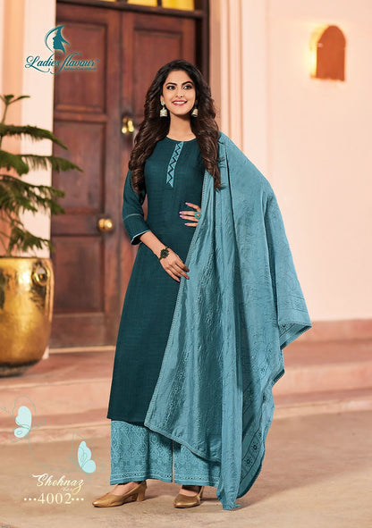 Shehnaz Vol 4 Ladies Flavour Rayon Readymade Plazzo Style Suits
