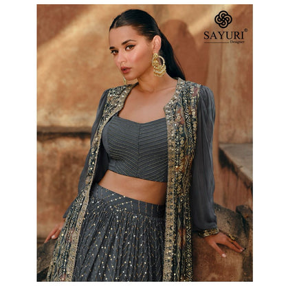 Shezadi Sayuri Chinon Silk Indo Western Pair