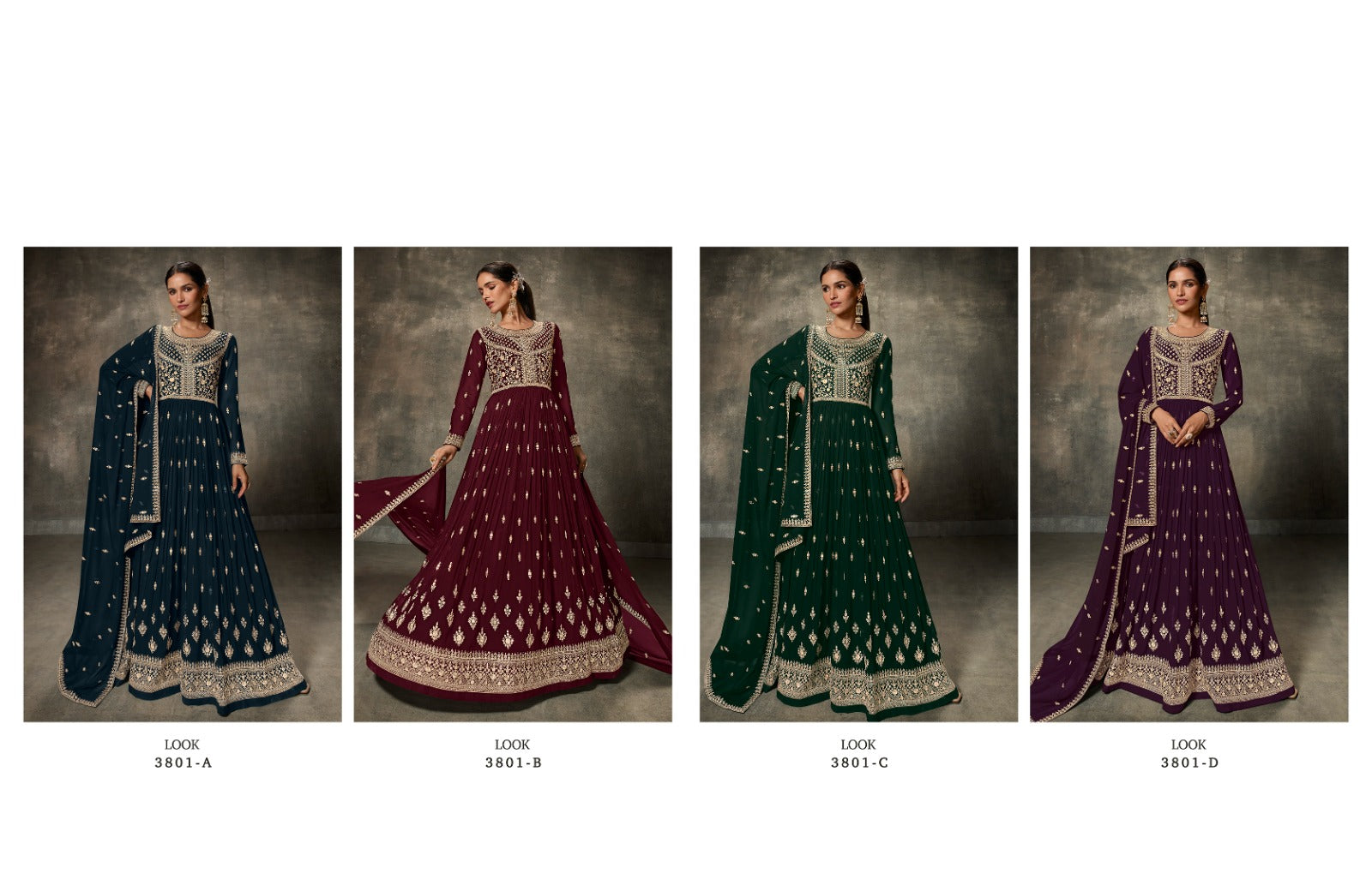 Sheroz Zisa Fox Georgette Readymade Anarkali Suits