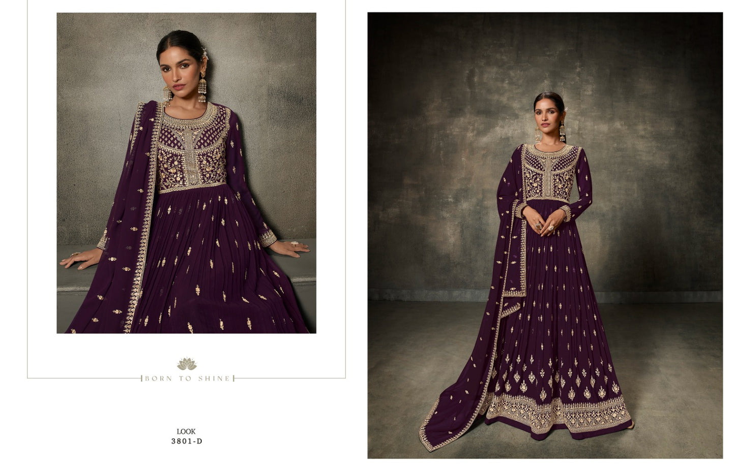 Sheroz Zisa Fox Georgette Readymade Anarkali Suits