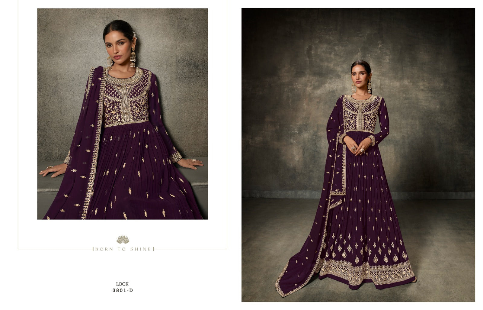 Sheroz Zisa Fox Georgette Readymade Anarkali Suits