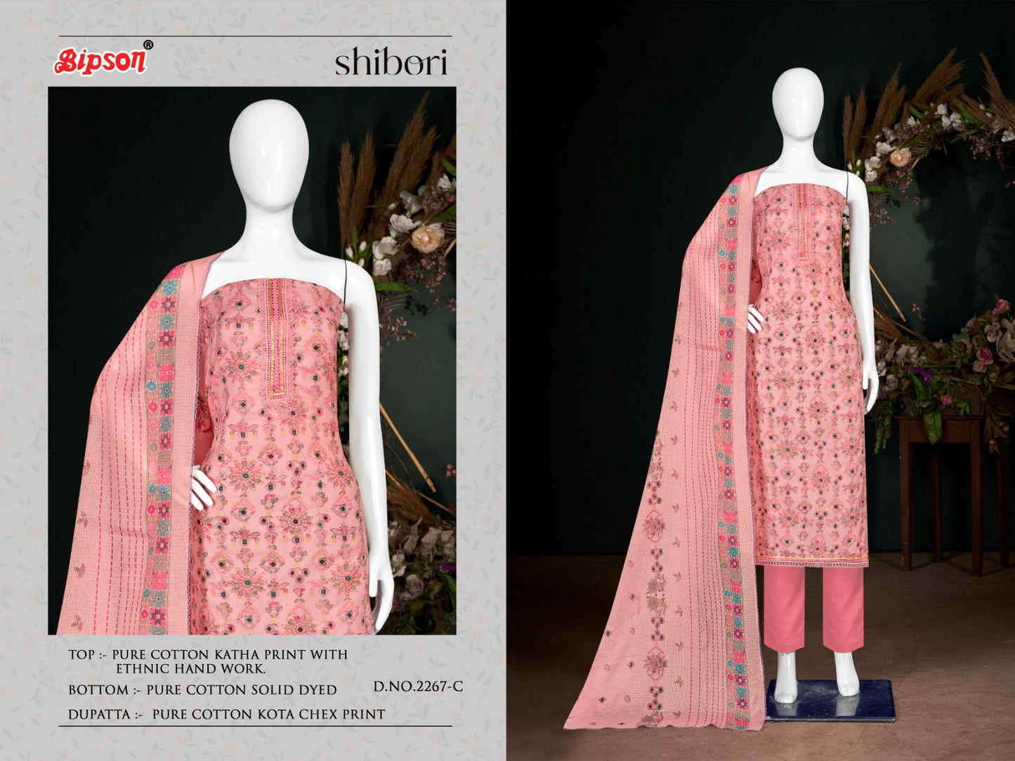 Shibori-2267 Bipson Prints Cotton Pant Style Suits
