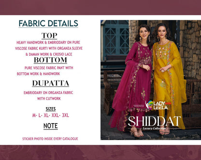 Shiddat Ladyleela Viscose Readymade Pant Style Suits