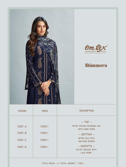 Shimmera Omtex Woven Pashmina Suits