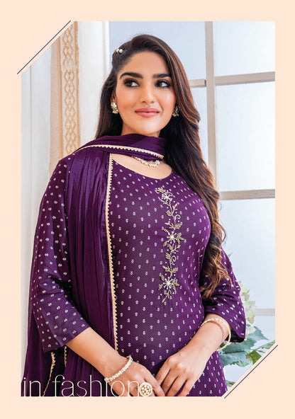 Shine Wanna Rayon Butti Readymade Pant Style Suits