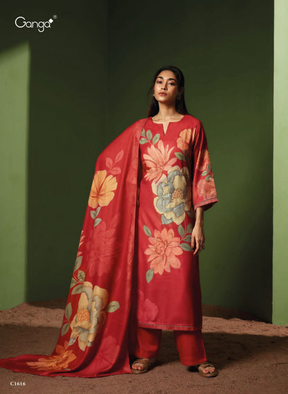 Shining Ganga Wool Pashmina Suits