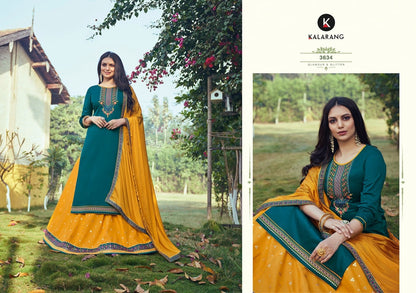 Shivali Kalarang Silk Cotton Sharara Style Suits