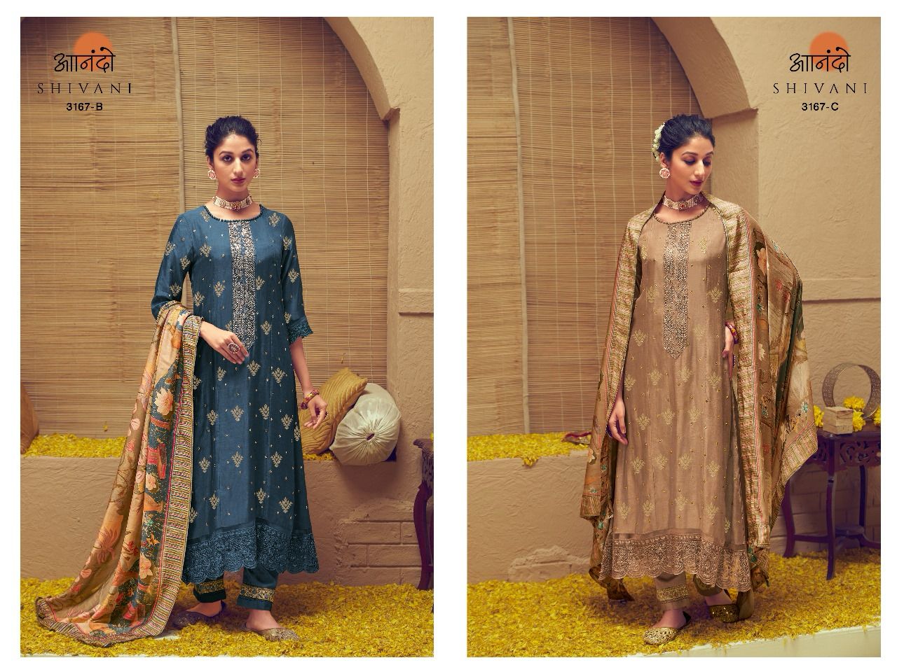 Shivani 3167 Jay Vijay Muslin Jacquard Pant Style Suits