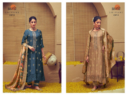 Shivani 3167 Jay Vijay Muslin Jacquard Pant Style Suits