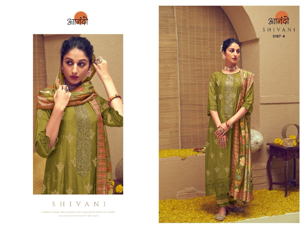 Shivani 3167 Jay Vijay Muslin Jacquard Pant Style Suits