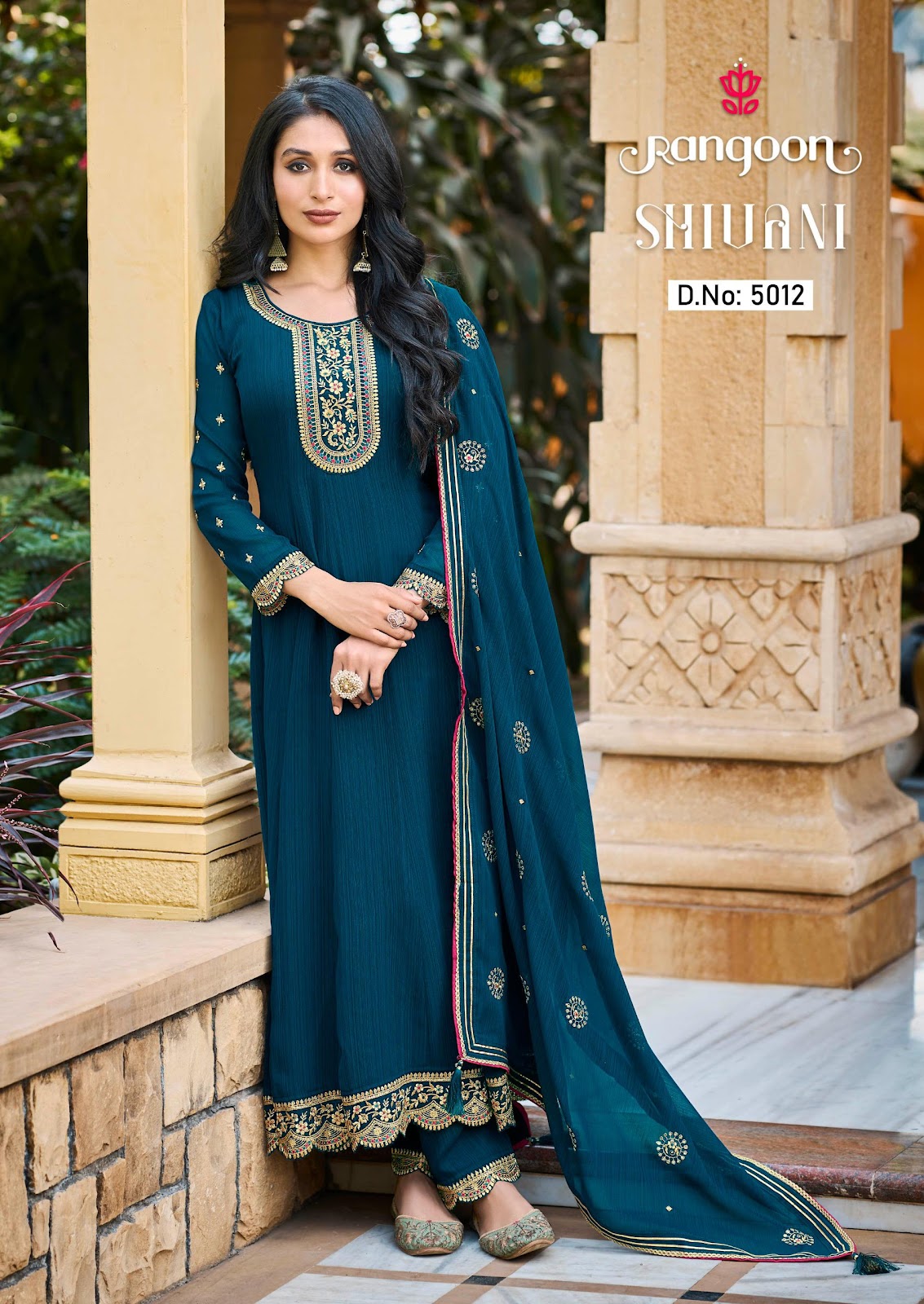 Shivani Rangoon Silk Readymade Pant Style Suits
