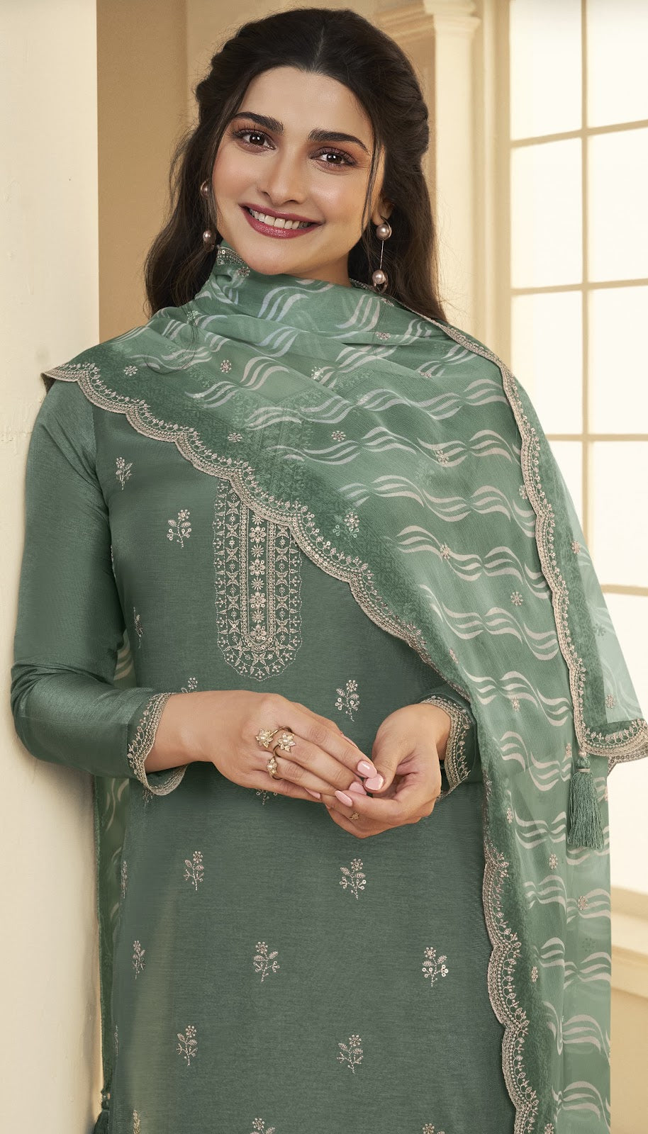 Shohini-Kuleesh Vinay Fashion Llp Dola Silk Pant Style Suits