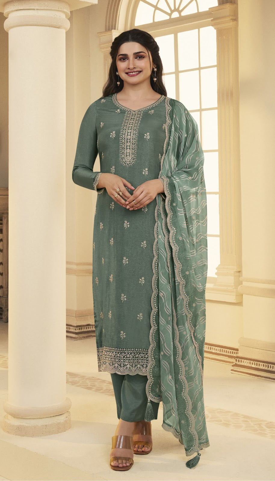 Shohini-Kuleesh Vinay Fashion Llp Dola Silk Pant Style Suits