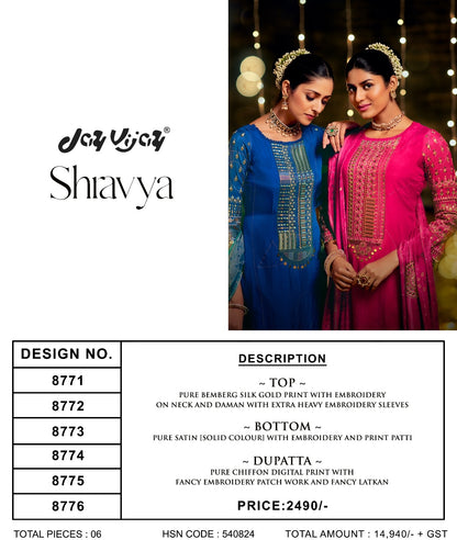 Shravya Jay Vijay Silk Pant Style Suits