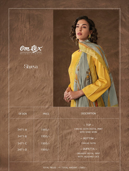 Shreya Omtex Canvas Pant Style Suits