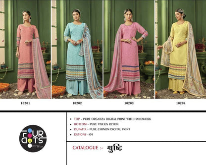 Shrushti Four Dots Organza Plazzo Style Suits