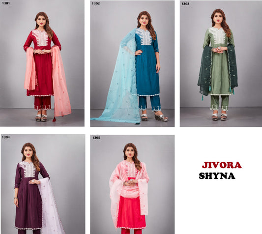 Shyna Jivora Organza Readymade Pant Style Suits