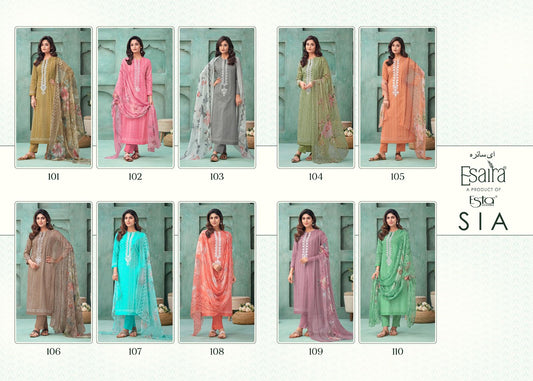Sia Esaira Cotton Cambric Pant Style Suits