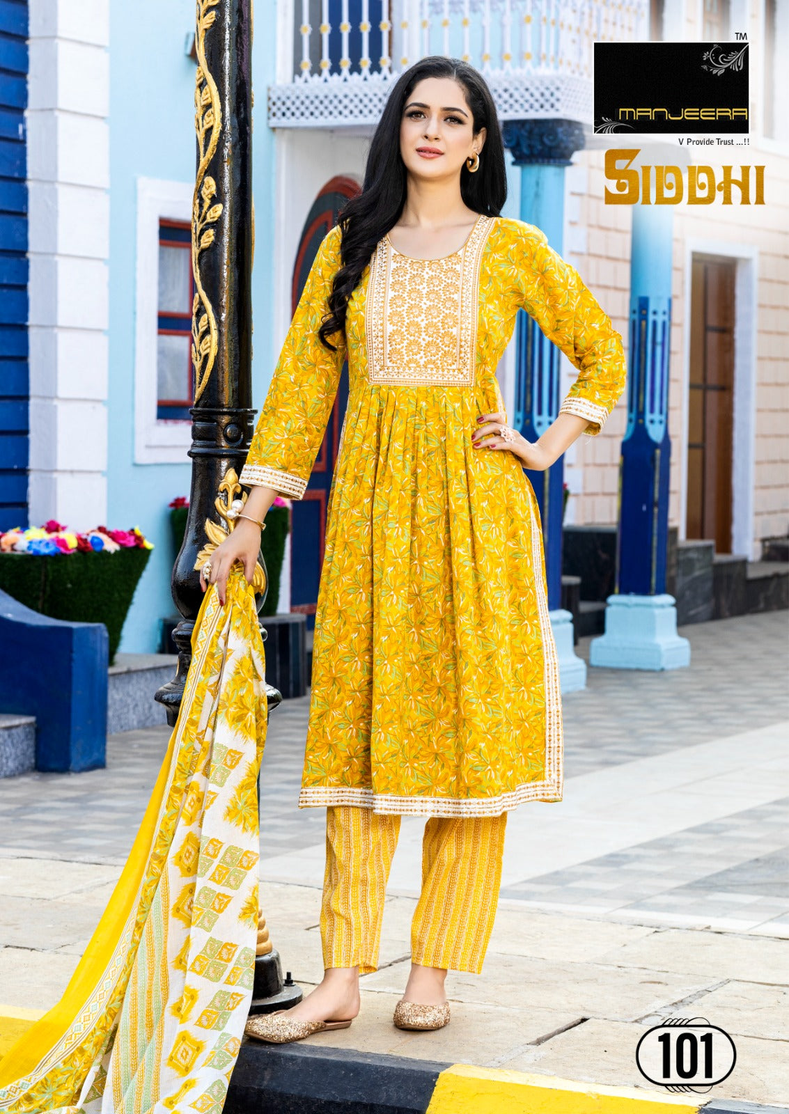 Siddhi Manjeera Two Tone Readymade Pant Style Suits