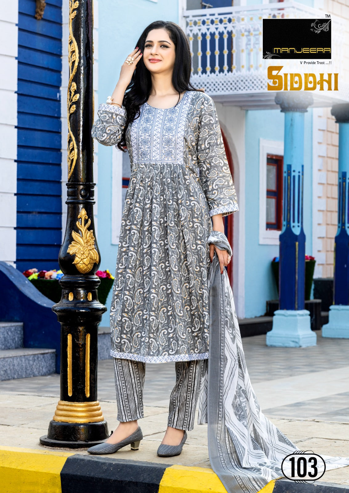 Siddhi Manjeera Two Tone Readymade Pant Style Suits