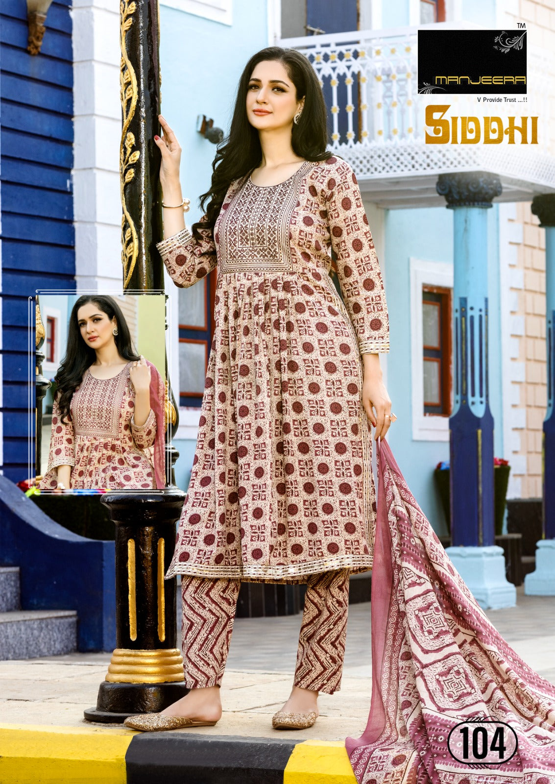 Siddhi Manjeera Two Tone Readymade Pant Style Suits