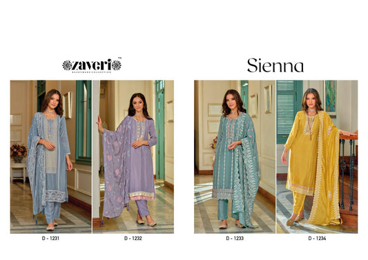 Sienna Zaveri Silk Readymade Pant Style Suits