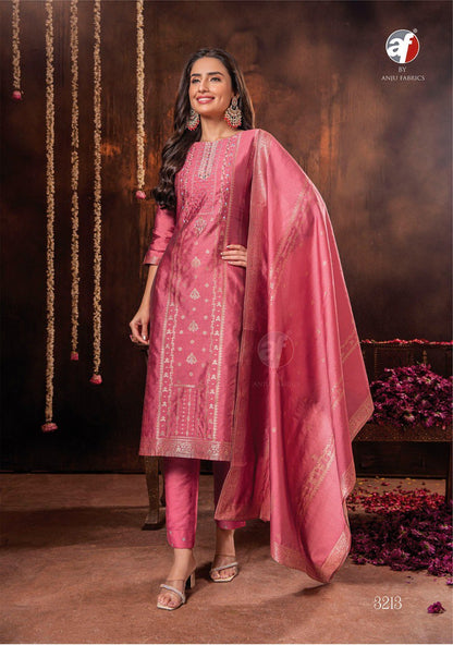 Silk Affair Vol 2 Af Banarasi Silk Readymade Pant Style Suits