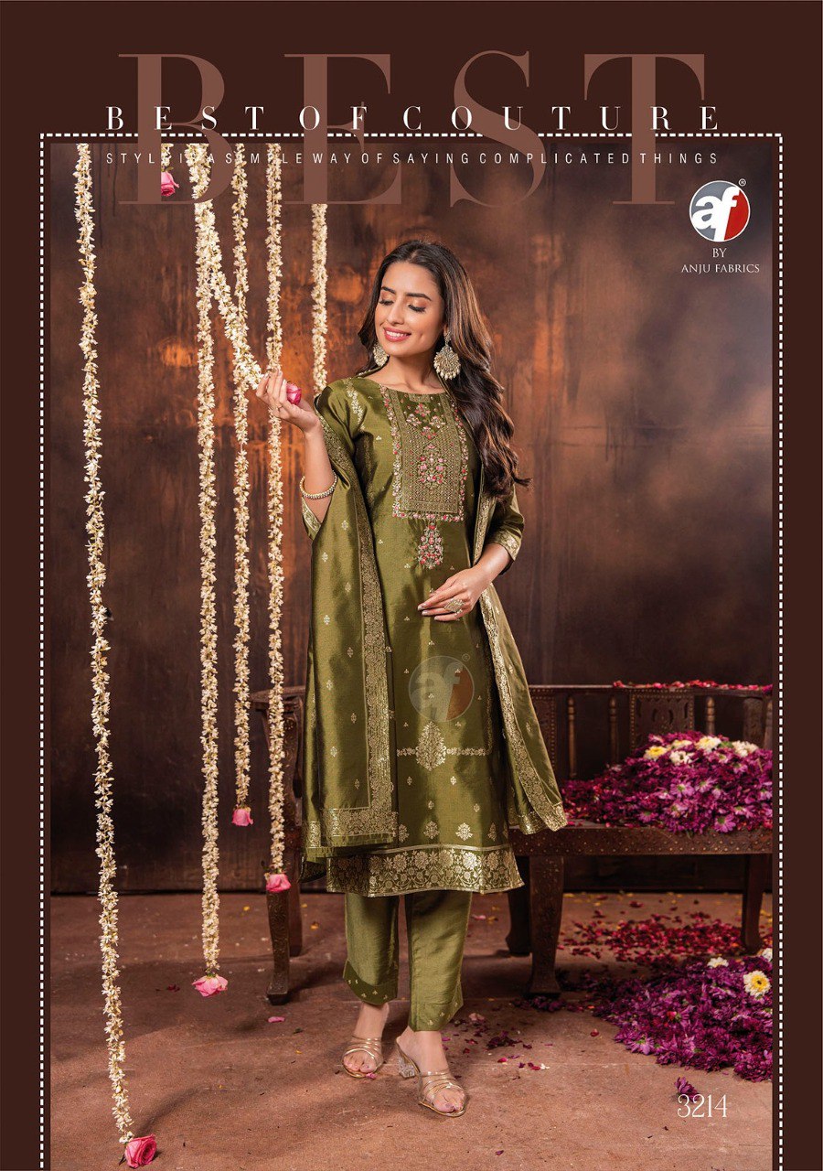 Silk Affair Vol 2 Af Banarasi Silk Readymade Pant Style Suits