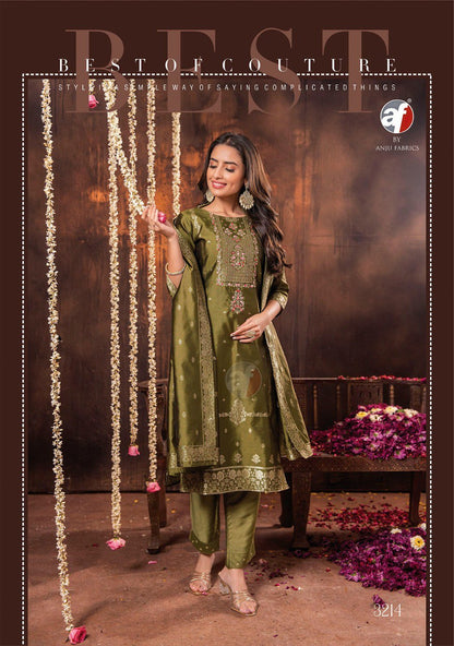 Silk Affair Vol 2 Af Banarasi Silk Readymade Pant Style Suits