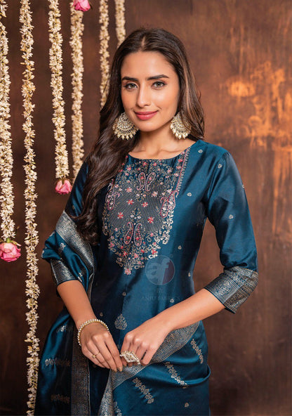 Silk Affair Vol 2 Af Banarasi Silk Readymade Pant Style Suits