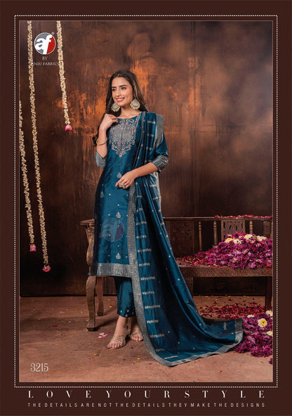 Silk Affair Vol 2 Af Banarasi Silk Readymade Pant Style Suits