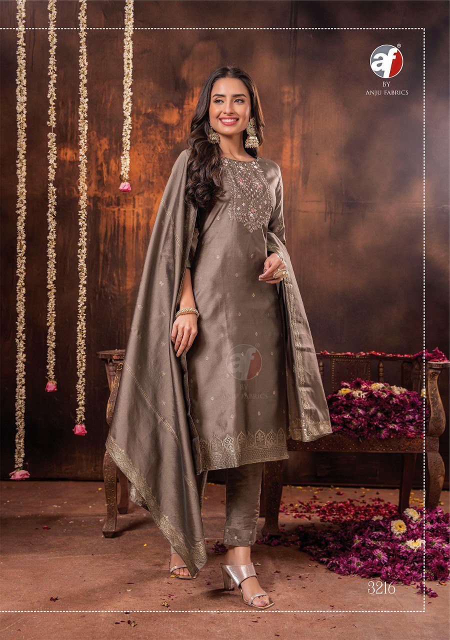 Silk Affair Vol 2 Af Banarasi Silk Readymade Pant Style Suits