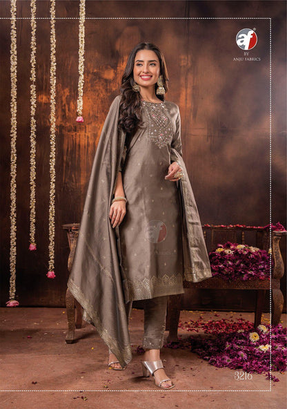 Silk Affair Vol 2 Af Banarasi Silk Readymade Pant Style Suits