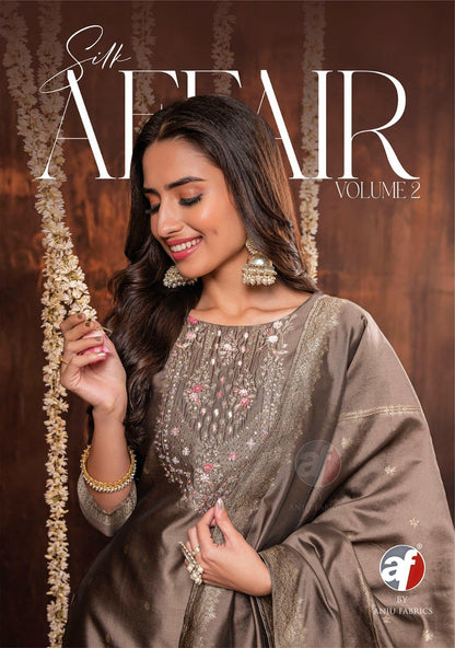 Silk Affair Vol 2 Af Banarasi Silk Readymade Pant Style Suits