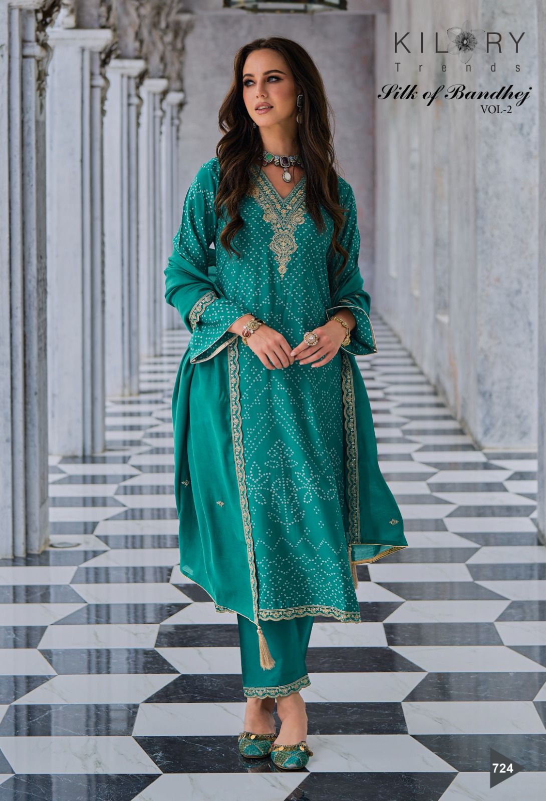 Silk Of Bandhej Vol 2 Kilory Jaam Cotton Pant Style Suits