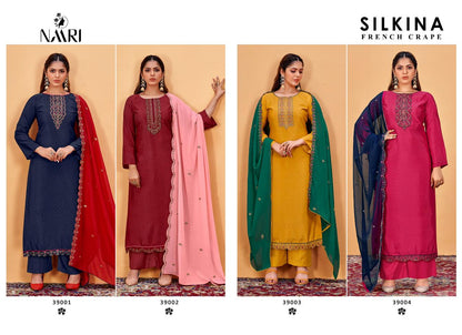 Silkina French Crape Naari Plazzo Style Suits