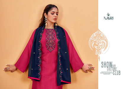 Silkina French Crape Naari Plazzo Style Suits