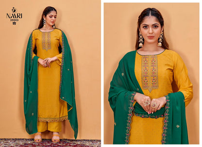 Silkina French Crape Naari Plazzo Style Suits
