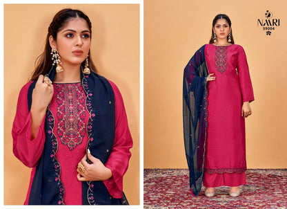 Silkina French Crape Naari Plazzo Style Suits