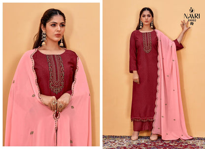 Silkina French Crape Naari Plazzo Style Suits